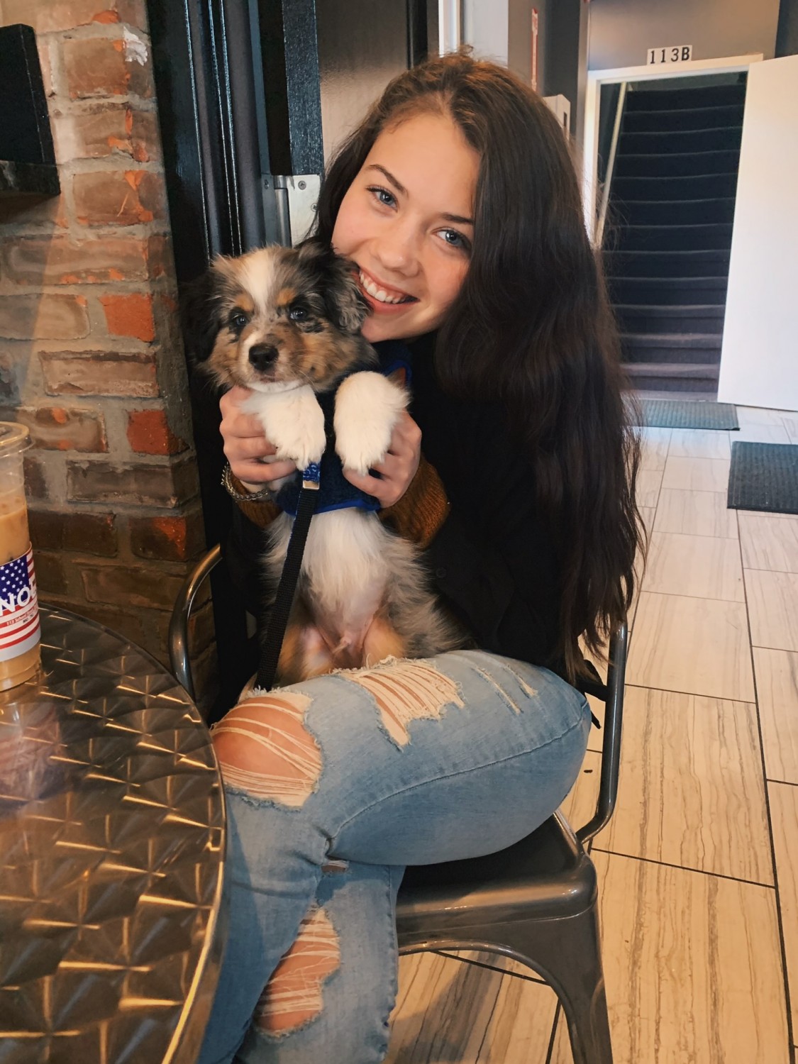 Lexie, Veterinary Technician, with "Levi"